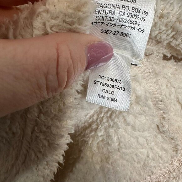 Patagonia Los Gatos 1/4 Zip Fleece Jacket Women's Small White Pile Fuzzy Hiking - Picture 7 of 9